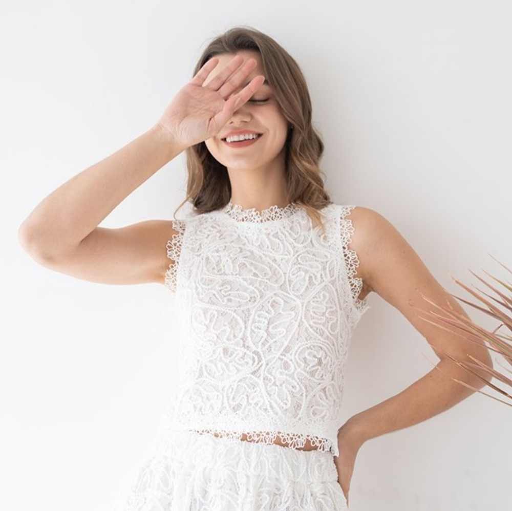 NWOT Chicwish Lace Crop Top Blouse